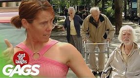 Epic Old Man Traffic Jam Prank - Just For Laughs Gags
