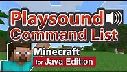 Playsound Command List - for minecraft Java Edition