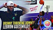 BRONNY James 1st In-Game DUNK!? Gets LeBron OUT OF HIS SEAT Going Wild!! Crowd GOES CRAZY!