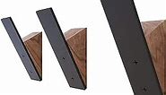 Wall Coat Hook Rack - Set of 3 - Black Walnut Wood Black Metal Decorative Hat Hooks for Hanging Coats - Hat Hangers for Wall