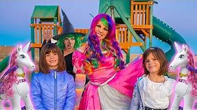 Princess Lollipop gives Kate & Lilly MAGIC Unicorns!