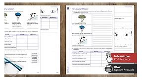 Year 7 - Year 8 Science Forces and Motion Differentiated Worksheets