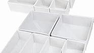 12 Pack Drawer Organizers for Clothing, Foldable Clothes Drawer Organizer for Underwear, Folded Clothes, Baby Clothing, Socks, Bra, Towels, Ties - Multi-pack Clothes Organizer Storage Box (White)
