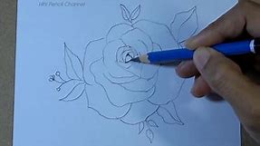 How to draw a Rose tattoo design step by step | Pencil Sketch