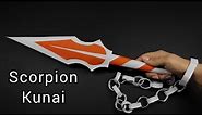 DIY - SCORPION KUNAi | How to make paper scorpion kunai | Mortal Combat Weapons from A4 paper