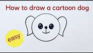 Beginners how to draw a cute cartoon dog - very easy