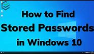 2021: How to Find Stored Passwords in Windows 10✔ Find and Manage Windows Credentials