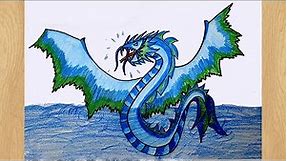 Draw A Sea Dragon I How to Draw a Sea Dragon I Dragon Drawing tutorial in Easy Steps