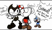 CUPHEAD MEETS BENDY COMIC DUB (Bendy And The Ink Machine Animations Compilation)