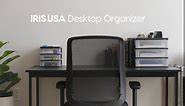 IRIS USA Small 3-Drawer Plastic Desktop Organizer, 2 Pack, Stackable Office School Stationery Makeup Bathroom Utility Medical Supplies Desk Organizer Versatile Storage, Black