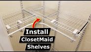 ClosetMaid Shelving Installation ShelfTrack Reach-In Closet