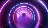 Futuristic Neon Laser Rings of Ultraviolet Fluorescent Light Tunnel 4K Moving Wallpaper Background