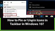How to Pin or Unpin Program Icons to the Taskbar on Windows 10?