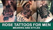 Rose Tattoo on the Neck for Men Best Styles