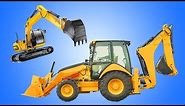 Backhoe Excavator | Kids Show Construction Vehicles on Job Site | Animation Cartoon