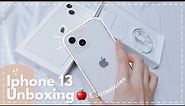 iPhone 13 (white☁️) unboxing + accessories + camera test📷✨