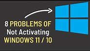 Windows 11 Not Activated, Windows 10 Not Activated Issues