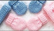 Easy knit baby mittens for baby boys and girls 0-6M and 6-12M EASY KNIT PATTERN knitting for baby