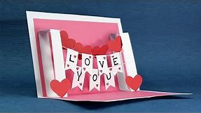 DIY Valentine Card - Handmade I Love You Pop Up Card