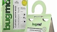 BugMD Clothes Moth Boss Traps (6 Count, Green) - Sticky Glue Bug Repellent Pheromone Attractor for Closets Wardrobes Cabinet Drawers, Moth Balls for Closet, Moth Traps with No Harsh Chemicals