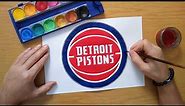 How to draw the Detroit Pistons logo - NBA