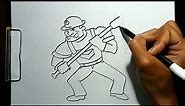 How to Draw Coal Miner - Miner Worker Step by Step