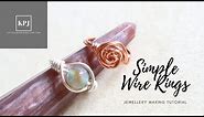 Simple Wire Rings - Wire Rose Ring - Wire Bead Ring - Jewellery Making Tutorial