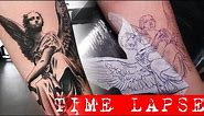 Religious sleeve in progress - Tattoo time lapse