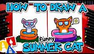 How To Draw A Funny Summer Cat