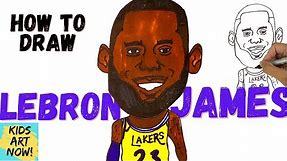 How to Draw LeBron James LA LAKERS - Easy Step by Step