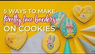 How to decorate cookie borders with pretty icing lace /