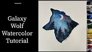 Galaxy Wolf Watercolor Painting Tutorial Step by Step