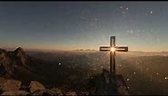Worship Background Loop | 4K Video Worship Cross on a Mountain | Bright Lights with Cross Loop