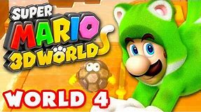 Super Mario 3D World - World 4 100% (Nintendo Wii U Gameplay Walkthrough)