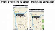 iPhone 5 vs iPhone 4S Screen - Stock Apps Comparison