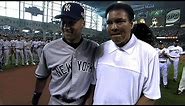 AL@NL: Muhammad Ali helps throw out the first pitch