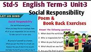 Social Responsibility class 5 | poem | Book Back Exercise | 5th Std English Term 3 unit 3