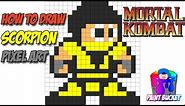 How to Draw Scorpion from Mortal Kombat - 8-Bit Pixel Pals Pixel Art Drawing Tutorial