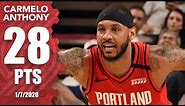 Carmelo Anthony's game-winning shot leads Blazers to victory over Raptors | 2019-20 NBA Highlights