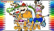 How to Draw Super Mario Bros, Bowser & Koopalings #226 | Drawing Coloring Pages Videos for Kids