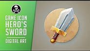 HERO'S SWORD ICON ● How to Draw For Games ● Digital Art