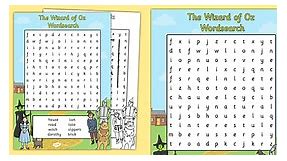 The Wizard of Oz Word Search Worksheet