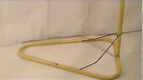 VINTAGE 1950'S YELLOW FOLDING METAL CLOTHES DRYING RACK