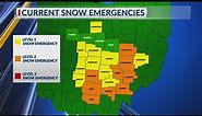 Counties in central Ohio with snow emergencies