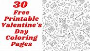 30 Free Printable Valentine's Day Coloring Pages