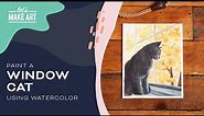 Learn How To Paint a Cat | Intermediate Watercolor Painting by Sarah Cray & Let's Make Art
