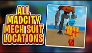 All locations of the MAD CITY MECH SUITS (Where to find them) | Roblox tutorial