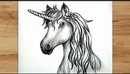 How to Draw a Unicorn Head Step by Step | Pencil Drawing for Beginners