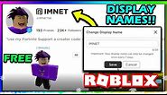 *NEW* DISPLAY NAMES ROBLOX UPDATE!! | HOW TO CHANGE YOUR DISPLAY NAME IN ROBLOX 2021!! (FREE)