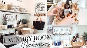 LAUNDRY ROOM MAKEOVER | FARMHOUSE STYLE | HUGE TRANSFORMATION
